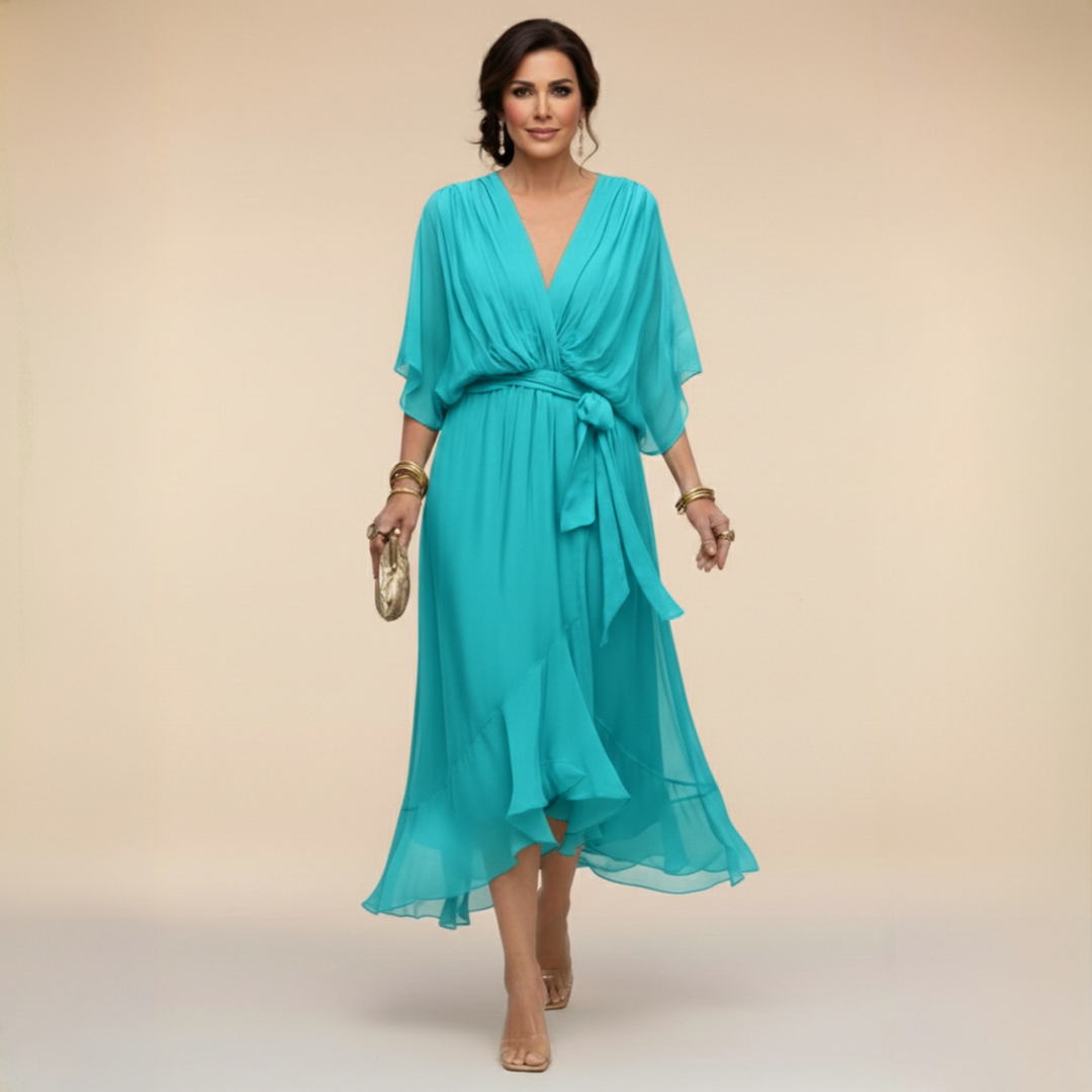 Nica | Elegant V-Neck Chiffon Dress