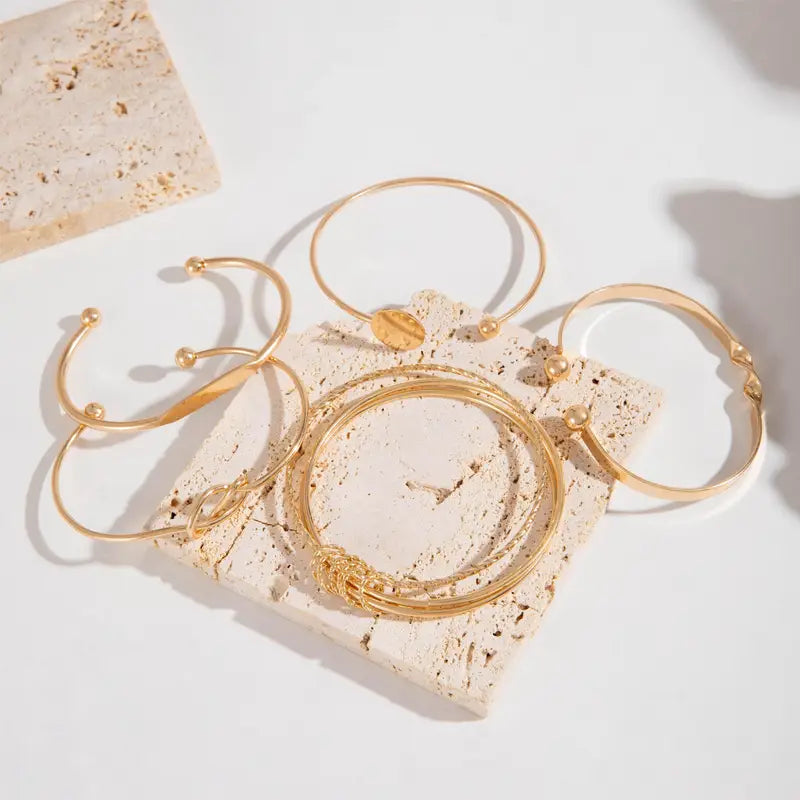Elegant Golden Bracelet Set