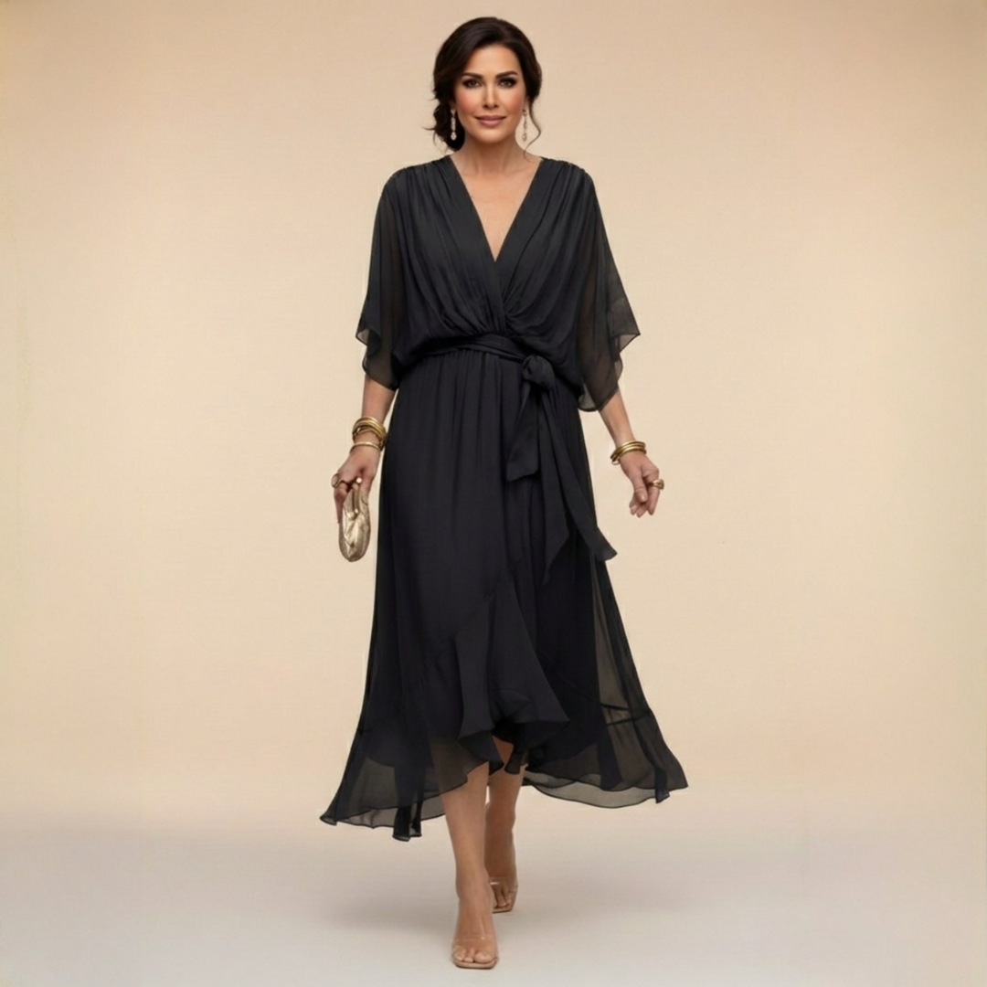 Nica | Elegant V-Neck Chiffon Dress