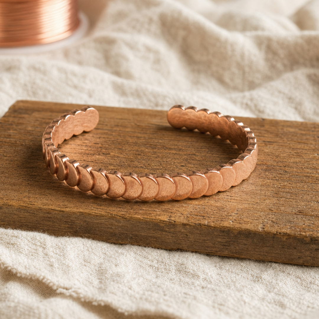 Sylvie rippled copper cuff bracelet
