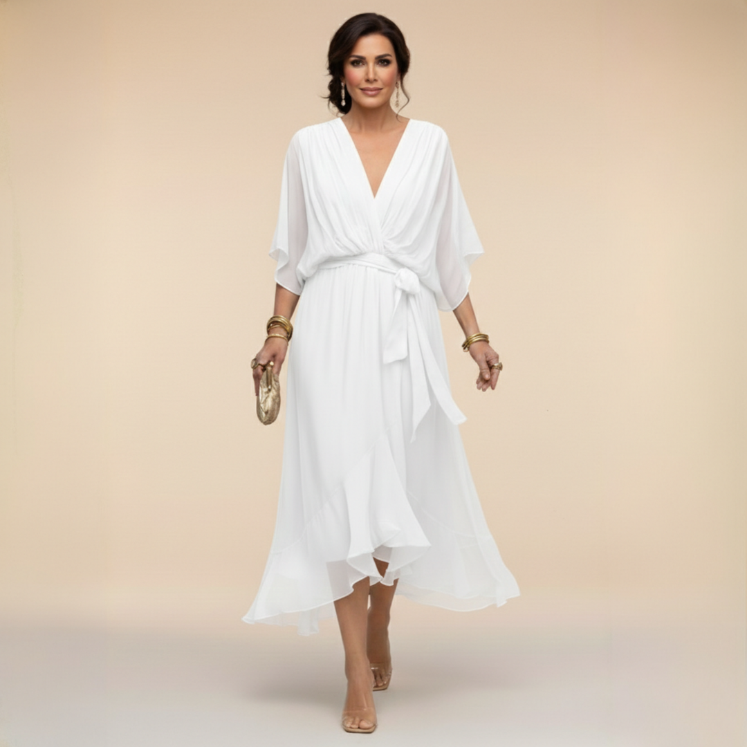 Nica | Elegant V-Neck Chiffon Dress