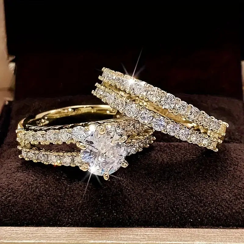 Elegant Eternal Radiance Ring Set