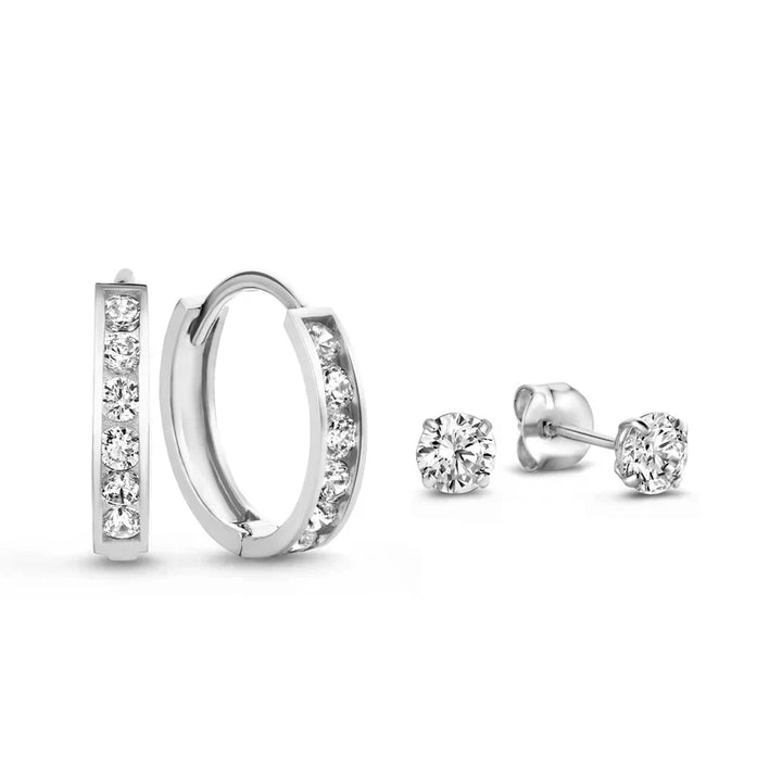 Elegant Dara Brillane Gold Stone Earrings Set
