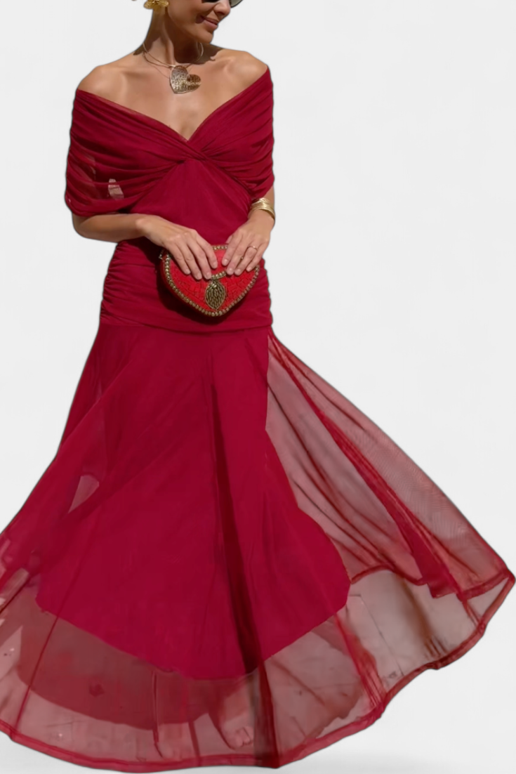 Jinky – V-Neck Floral Maxi Dress