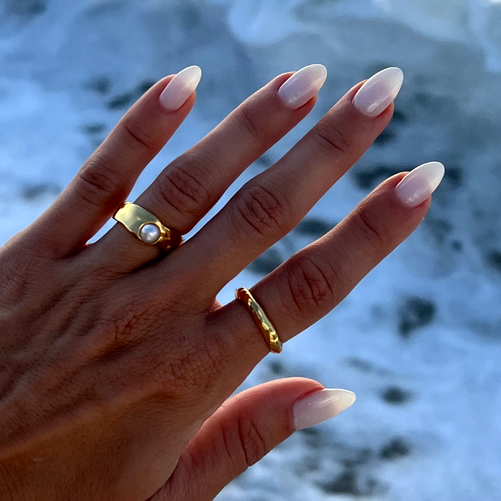 Timeless Natural Gold Pearl Ring