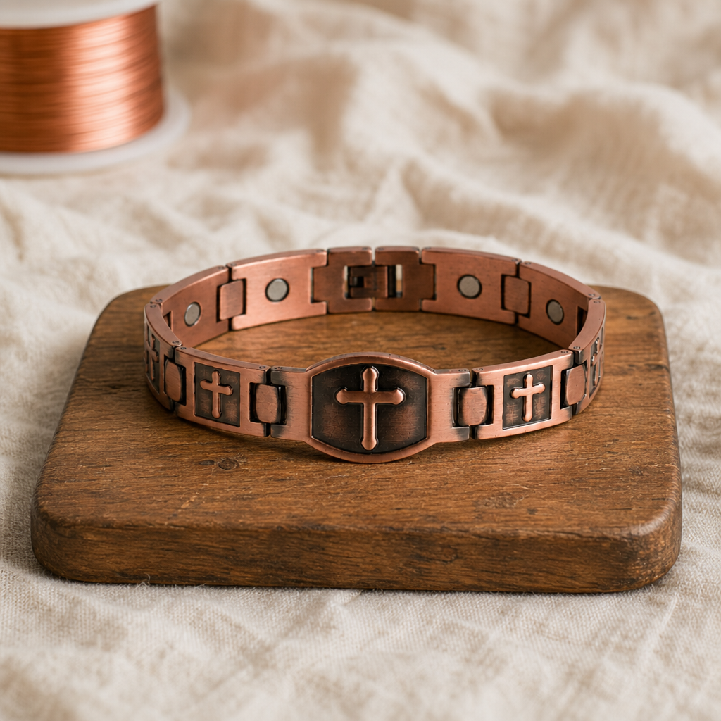 Rosalie copper cross bracelet
