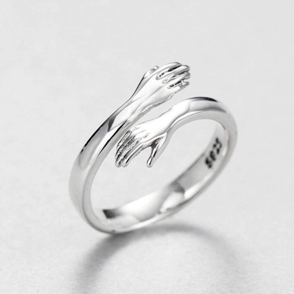 Silver Cuddle Ring with Customizable Fit
