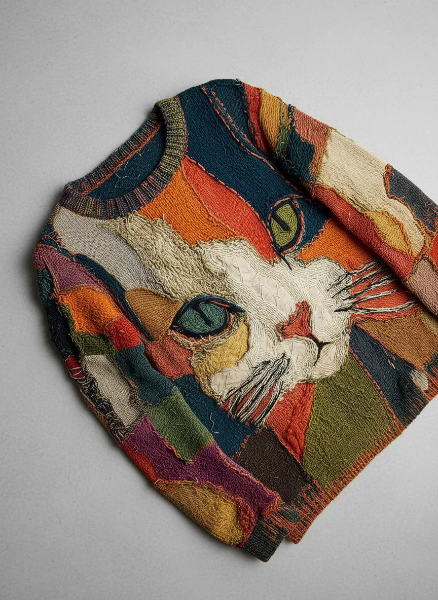 Abigail – Cat Patchwork Blouse