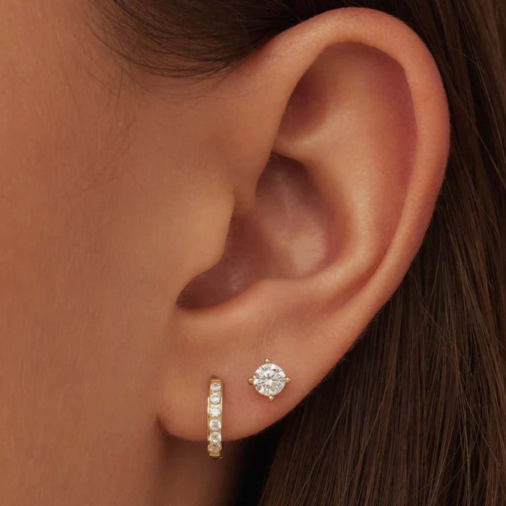 Elegant Dara Brillane Gold Stone Earrings Set