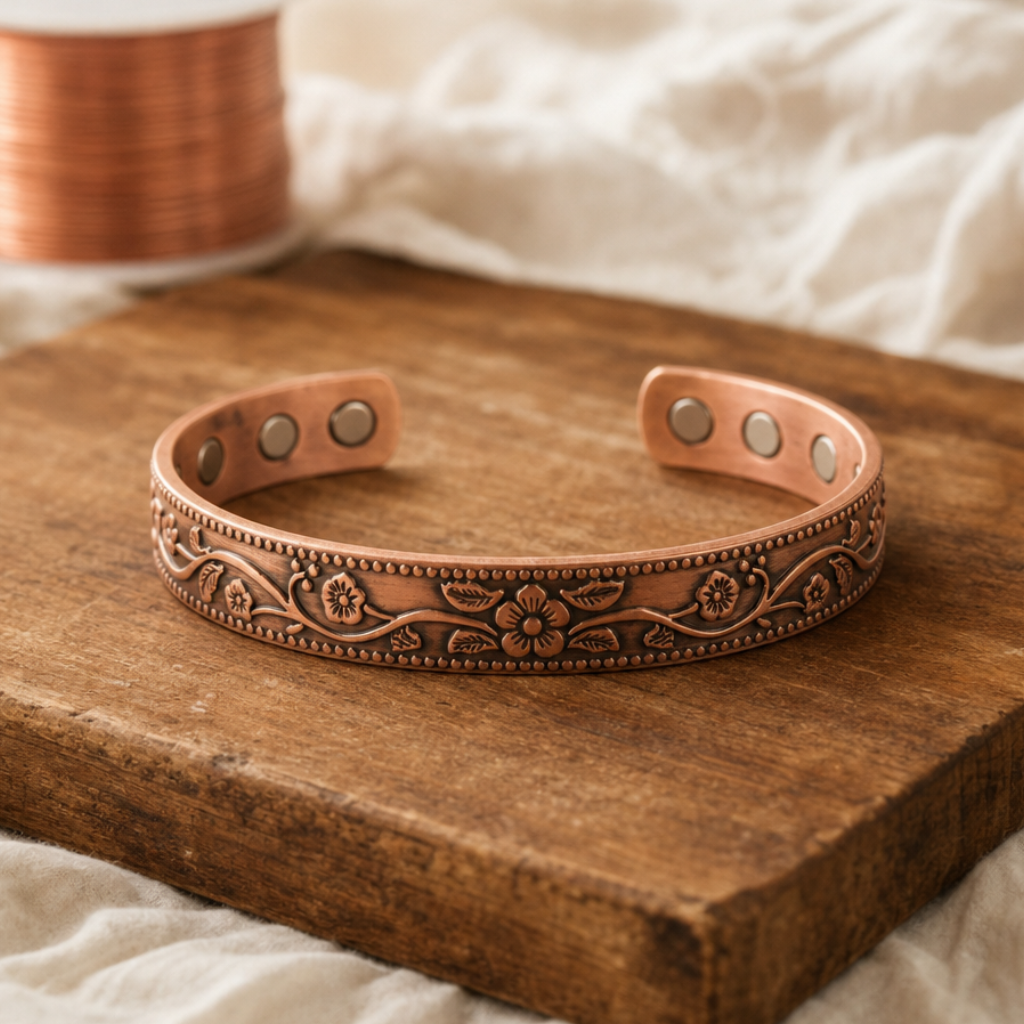 Cecilia hammered copper cuff bracelet