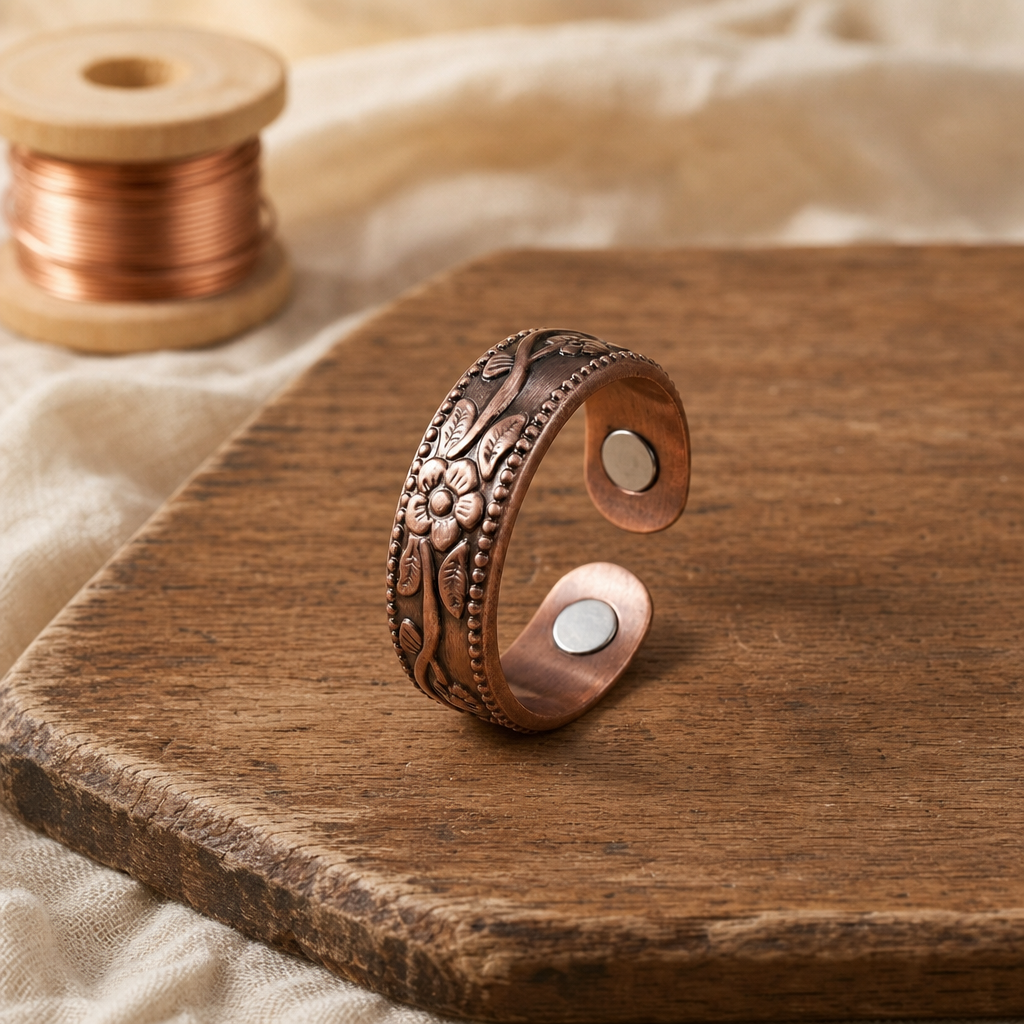 Clementine copper petal ring